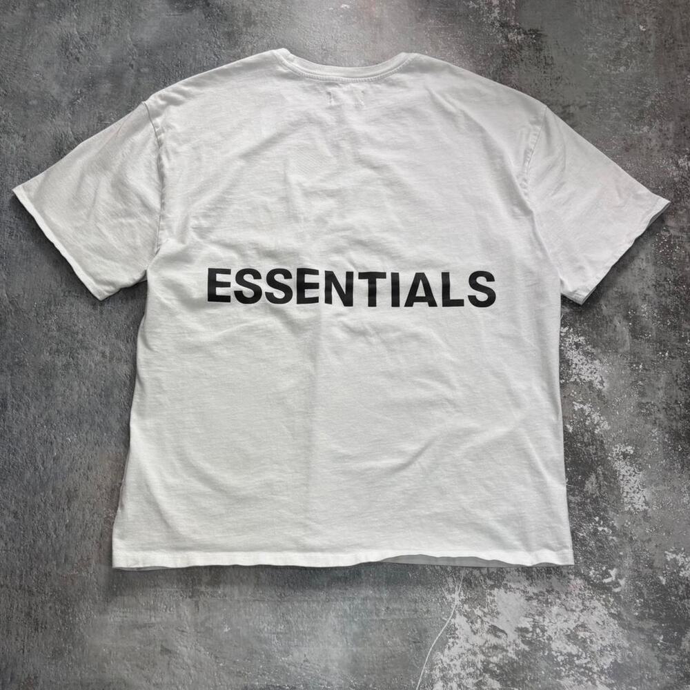 White & Black Fear Of God Essentials Short Sleeve Shirt. Size XXL